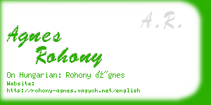 agnes rohony business card